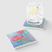 Alaskan Peonies Marmeren Onderzetter (Zijkant)