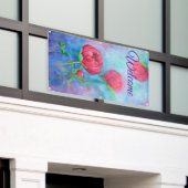 Alaskan Peonies "Welkom" buitenbanner  Spandoek (Buitenkant Gebouw)