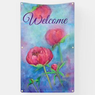 Alaskan Peonies "Welkom" buitenspandoek Spandoek