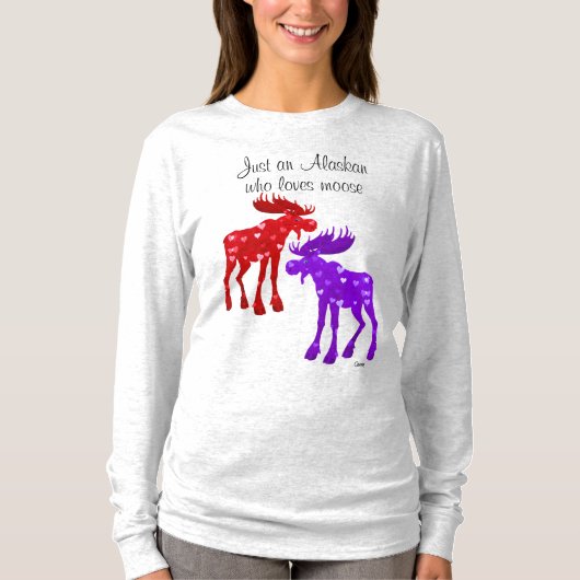 Alaskan qui aime l'orignal II - T-shirt long paste (Devant)