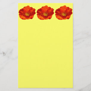 Alaskan Red Poppy Colorful Flower Briefpapier