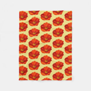 Alaskan Red Poppy Colorful Flower Fleece Deken