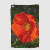 Alaskan Red Poppy Colorful Flower Golfhanddoek (Voorkant)