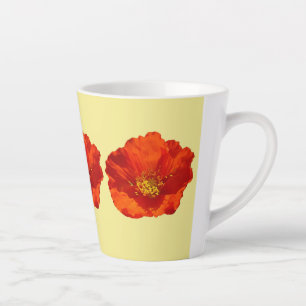 Alaskan Red Poppy Colorful Flower Latte Mok