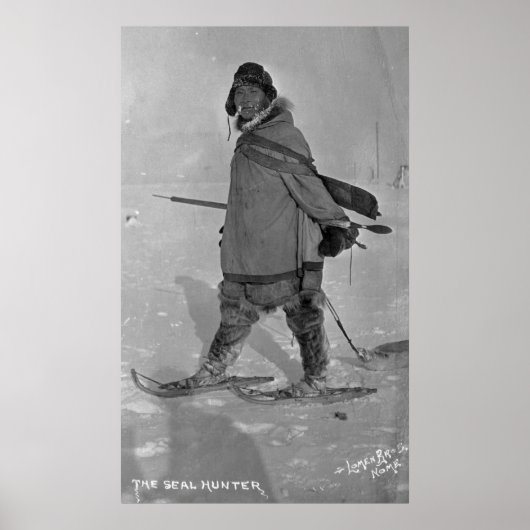 Alaskan Seal Hunter met Snowschoenen Foto Poster (Voorkant)