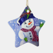 Alaskan sneeuwbal sneeuwman keramische ornament (Rechts)