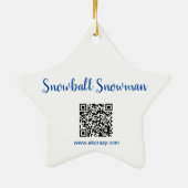 Alaskan sneeuwbal sneeuwman keramische ornament (Achterkant)