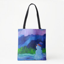 Alaskan Snowman Canvas tassen