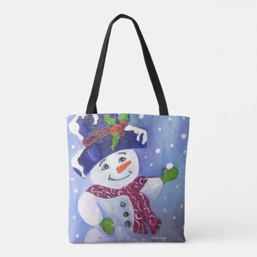 Alaskan Snowmen Canvas Tote Draagtas (Achterkant)