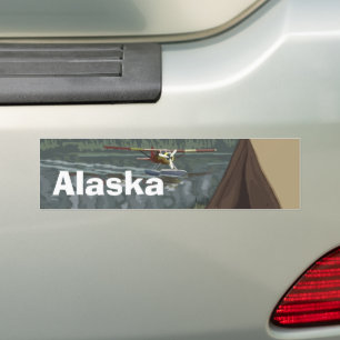 Alaskan Struik Plane Lake Camping Tent Bumpersticker