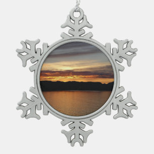Alaskan Sunset II Beauful Alaska-fotografie Tin Sneeuwvlok Ornament