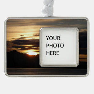 Alaskan Sunset III Beauful Alaska-fotografie Verzilverd Kader Ornament