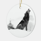Alaskan Timber Wolf Keramisch Ornament (Links)