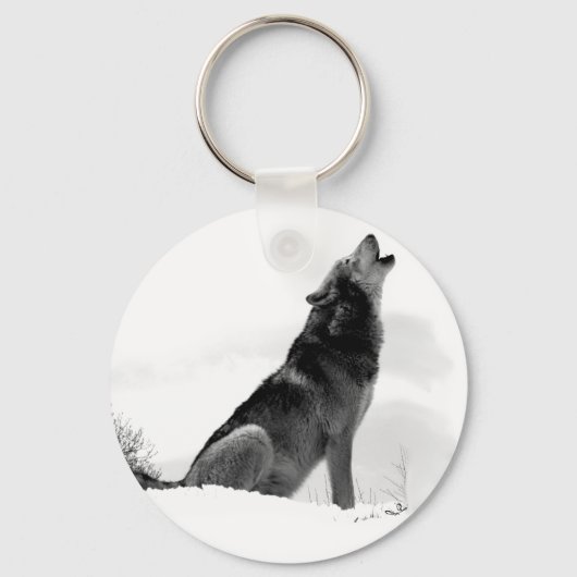 Alaskan Timber Wolf Sleutelhanger (Voorkant)