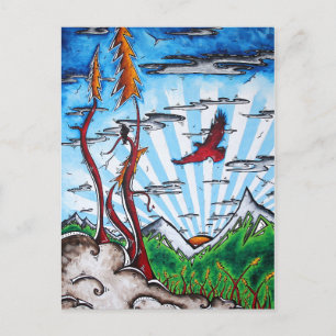 Alaskan Travel Art Briefkaart, bezoek Alaska! Briefkaart