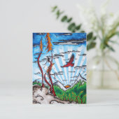 Alaskan Travel Art Carte postale, Visitez l'Alaska (Debout devant)