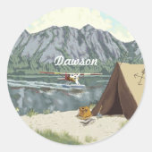 Alaskan Vist reizen Ronde Sticker (Voorkant)