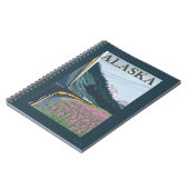 AlaskaRailroad en Fireweed Vintage Travel Notitieboek (Linkerzijde)