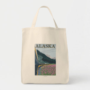 AlaskaRailroad en Fireweed Vintage Travel Tote Bag