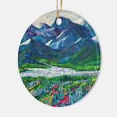 Alaska's Mountains en Firewed-ornament Keramisch Ornament (Links)