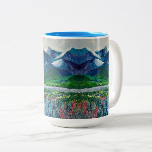 Alaska's Mountains & Fireweed 15oz mok (Voorkant rechts)