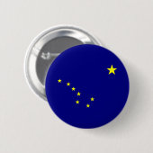Alaska's vlag ronde button 5,7 cm (Voorkant /achterkant)