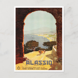 Alassio, Western Riviera, Italië Vintage Travel Briefkaart