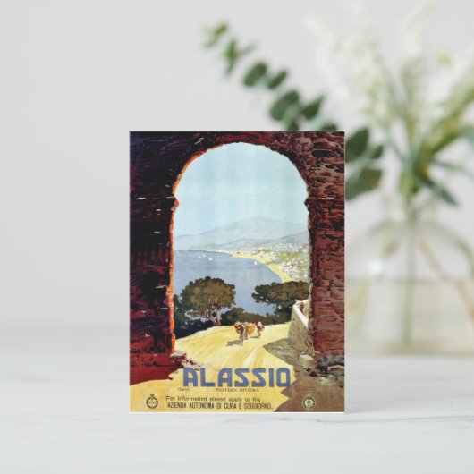 Alassiokust, Italië, uitzicht van de boog, Briefkaart (Staand voorkant)