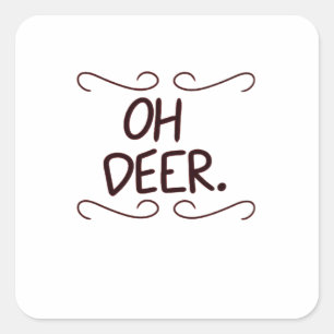 Alastor Oh Deer Creative Art Design Vierkante Sticker