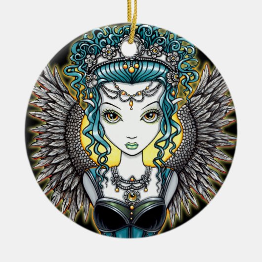 "Alaura" Gothic Angel Ornament (Voorkant)