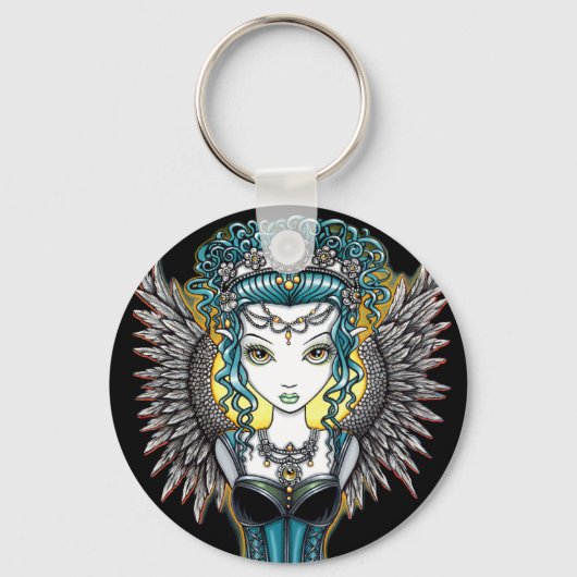 "Alaura" Gothic Guardian Angel Sleutelhanger (Voorkant)