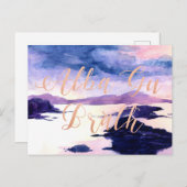 Alba Gu Brath Waterverf Roos Gold Briefkaart (Voorkant / Achterkant)