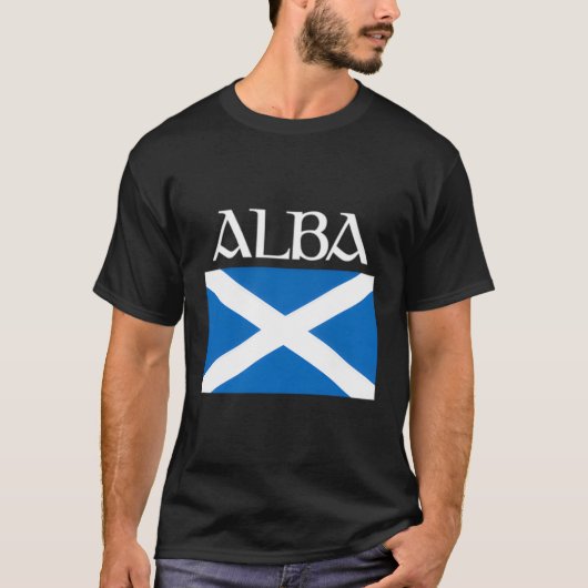 Alba Scotland Flag Leine Graphic Schots-Gaelisch P T-shirt (Voorkant)