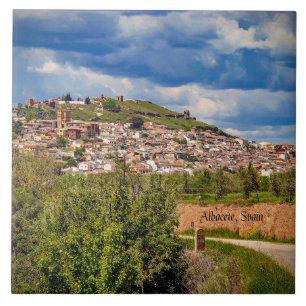 Albacete, Spanje stadsgezicht foto, Tegeltje