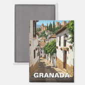 Albaicin Granada Spanje Reizen Magneet (Voorkant / Achterkant)