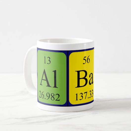 Albana periodieke lijstnaam mok (Voorkant links)