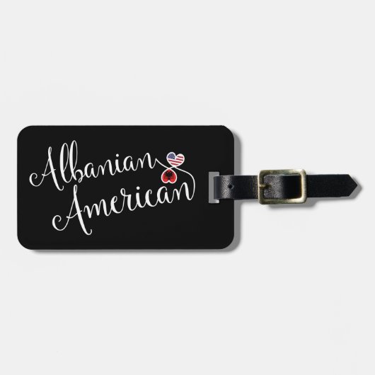 Albanees-Amerikaans Bagagelabel van het hart (Voorkant horizontaal)