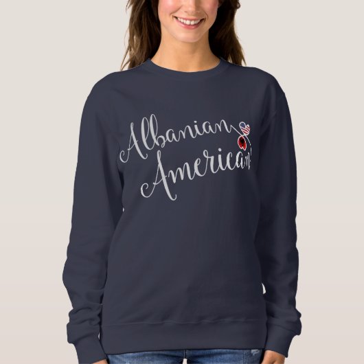 Albanees Amerikaans Entwinted Hearts Sweatshirt (Voorkant)