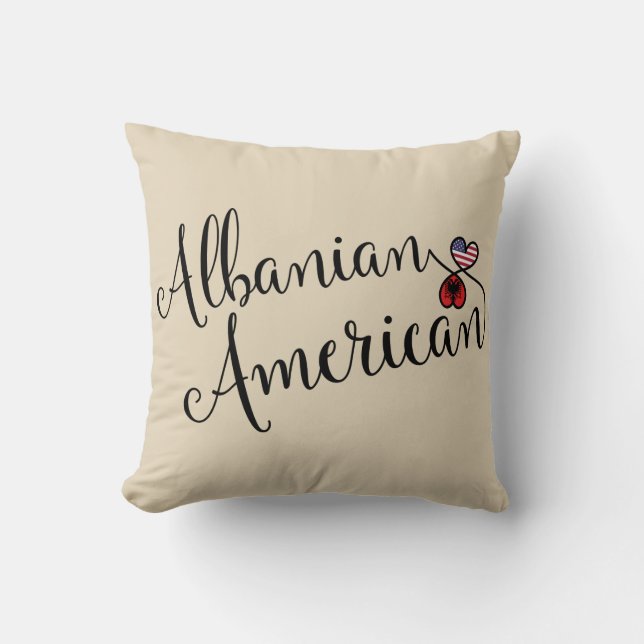 Albanees - Amerikaans met een tweeling - Throw Cus Kussen (Voorkant)