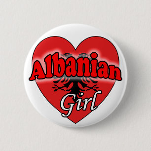 Albanees meisje ronde button 5,7 cm