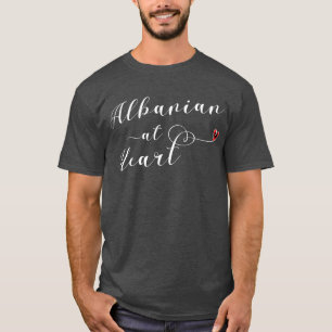 Albanees op Heart Tee Shirt, Albanië T-shirt