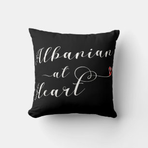 Albanees op Heart Throw Cushion, Albanië Kussen