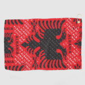 Albanees vlagpatroon 2 golfhanddoek (Horizontaal)