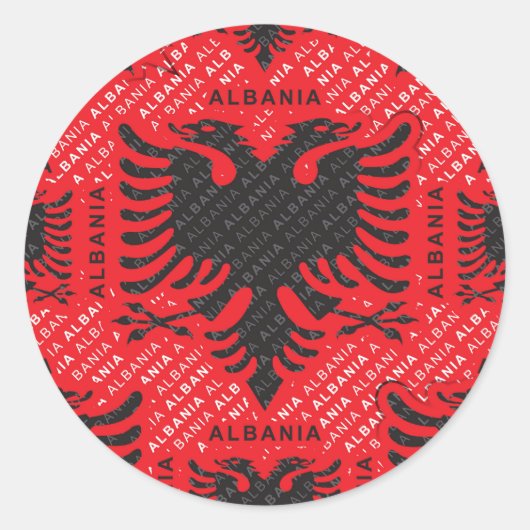 Albanees vlagpatroon 2 ronde sticker (Voorkant)