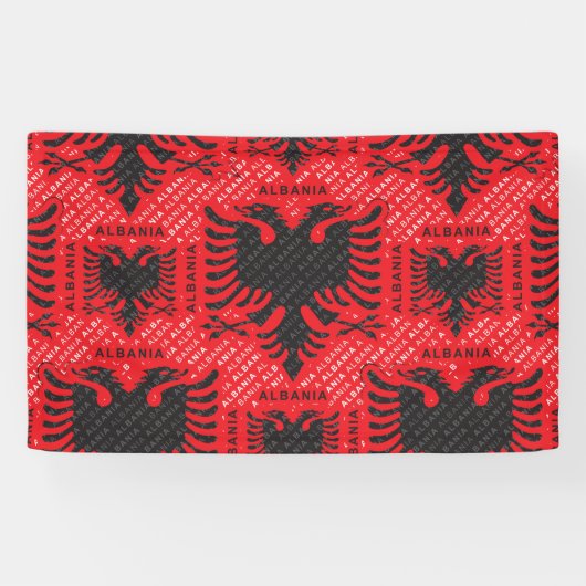 Albanees vlagpatroon 2 spandoek (Horizontaal)