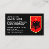 Albanees wapen, vlag van Albanië Visitekaartje (Achterkant)