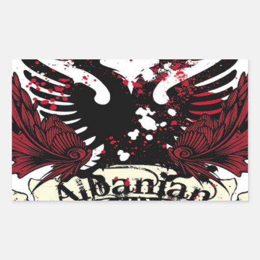 albanese adelaar rechthoekige sticker (Voorkant)