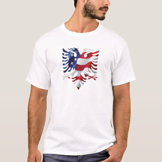 Albanese Amerikaanse adelaar T-shirt (Voorkant)