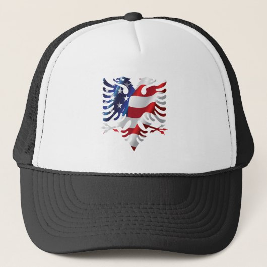 Albanese Amerikaanse adelaar Trucker Pet (Voorkant)