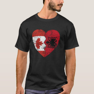 Albanese Canadese Vlaggen Hart Canada Albanië Adel T-shirt